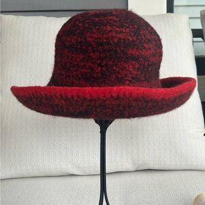 NWOT Red and Black Wool Hat